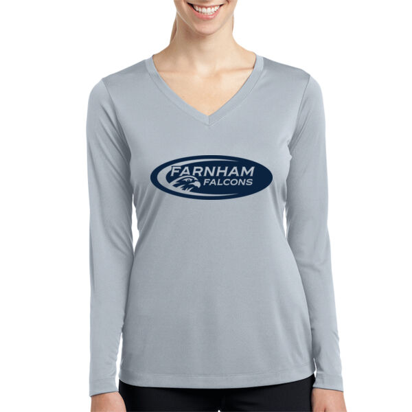 Farnham School Ladies Long Sleeve PosiCharge Competitor V Neck Tee Thumbnail